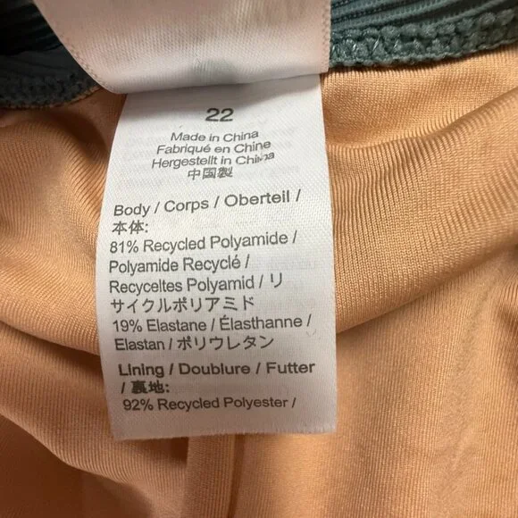 J. Crew Ribbed Square-Neck One-Piece Swimsuit Teal Size 22 NWT Summer Beach - Picture 10 of 11